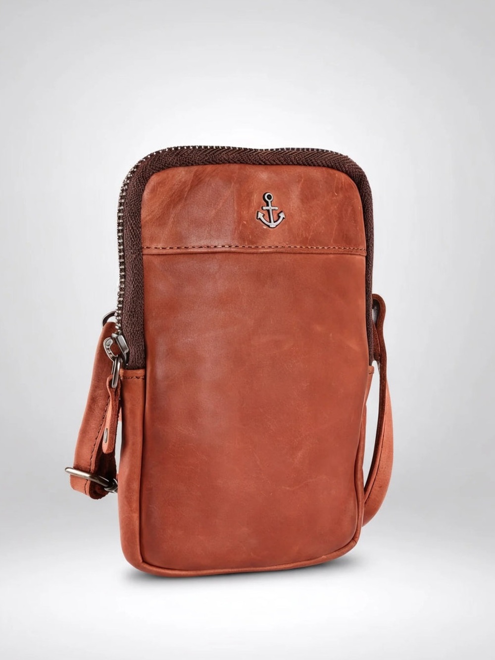 Harbour 2nd Benita Leather Anchor Crossbody Cognac